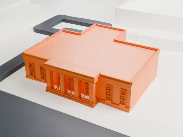 United States Post Office, Larchmont model, South view