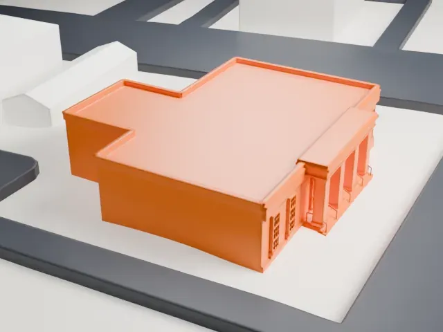 United States Post Office, Larchmont model, West view