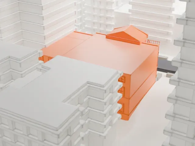 United States Post Office–Lenox Hill Station model, North view