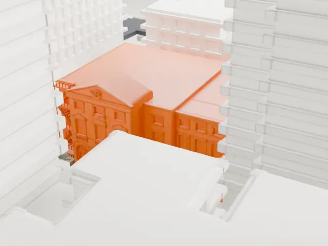 United States Post Office–Lenox Hill Station model, South view