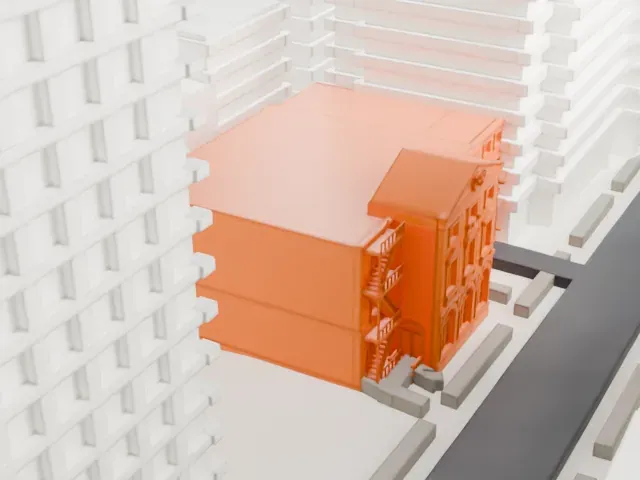 United States Post Office–Lenox Hill Station model, West view