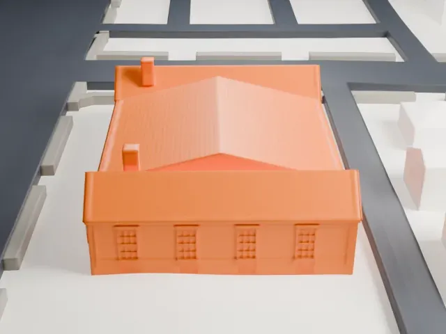 United States Post Office, Long Beach model, East view