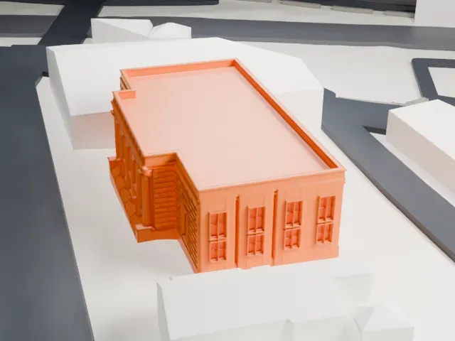 United States Post Office, Mount Vernon model, South view