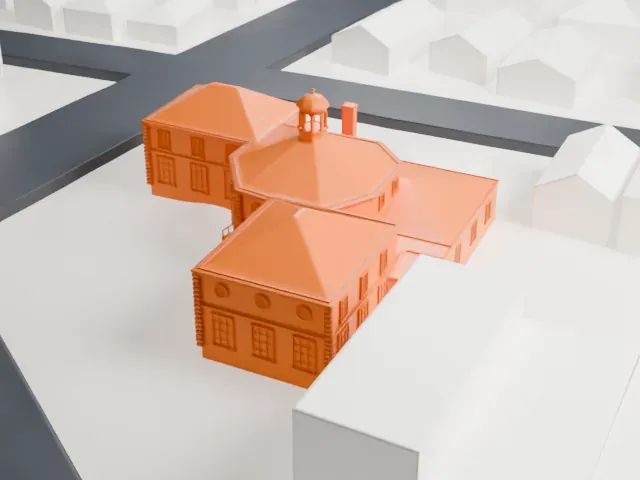 United States Post Office, Oyster Bay model, East view