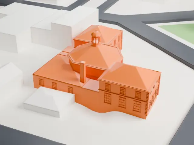 United States Post Office, Oyster Bay model, West view