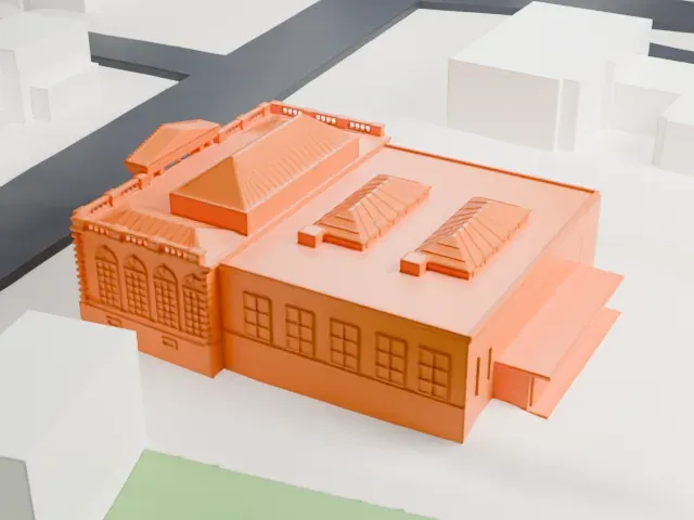 United States Post Office, Port Chester model, East view
