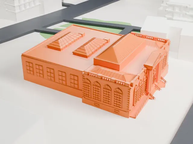 United States Post Office, Port Chester model, West view