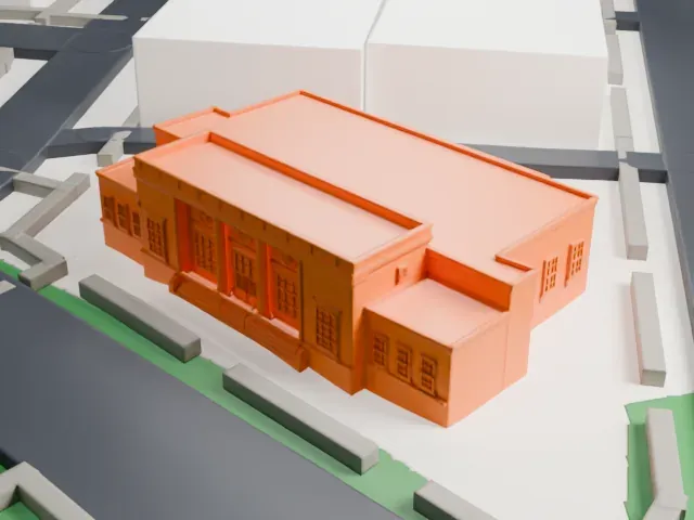 United States Post Office, Scarsdale model, East view