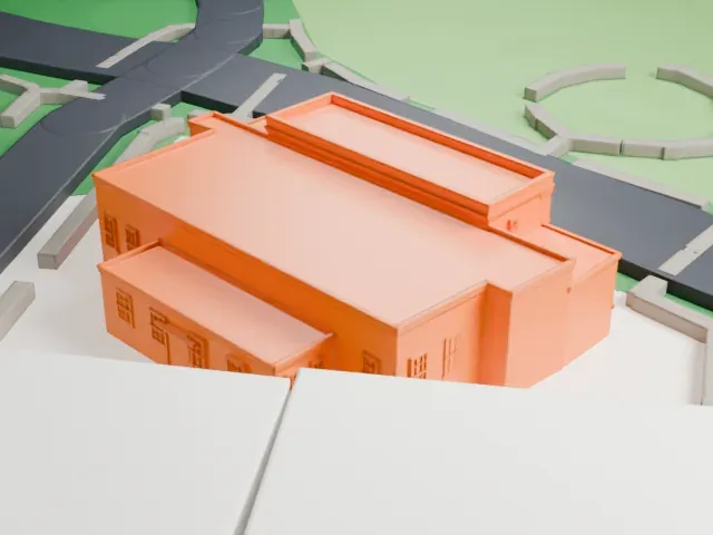 United States Post Office, Scarsdale model, West view