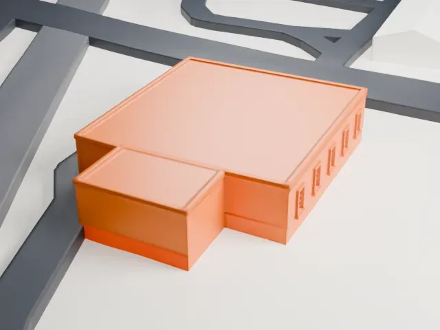 United States Post Office, Suffern model, West view