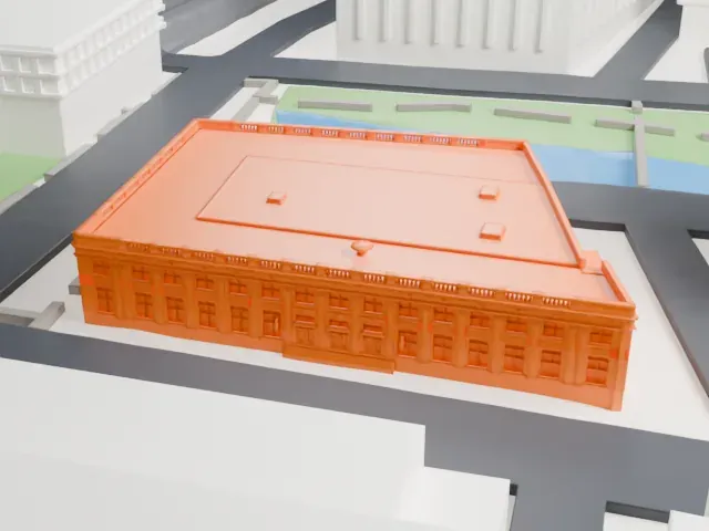 United States Post Office, Yonkers model, South view