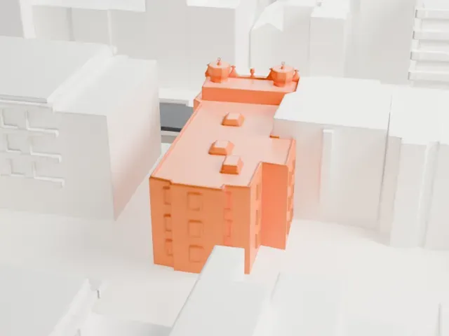 United Synagogue of Hoboken model, East view