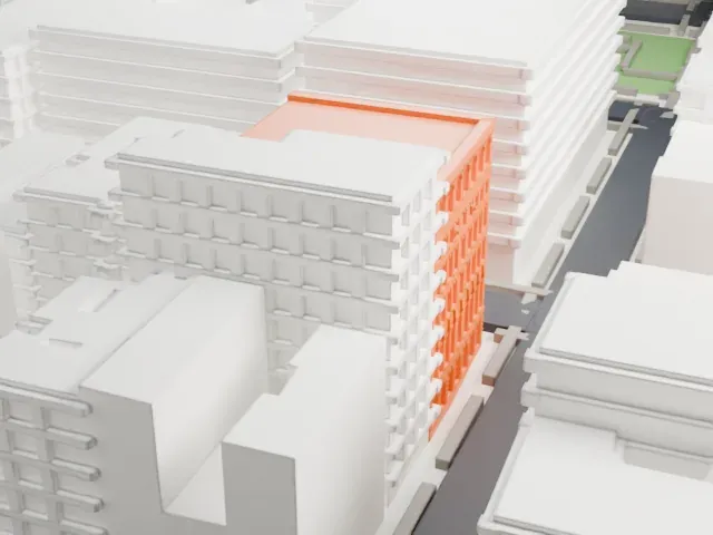 University Settlement Society of New York model, East view
