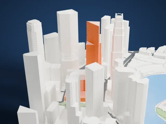 UOB Plaza One model, East view