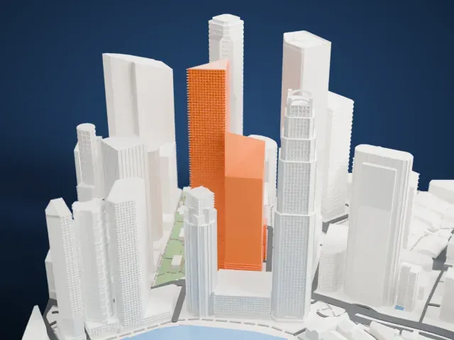UOB Plaza One model, North view