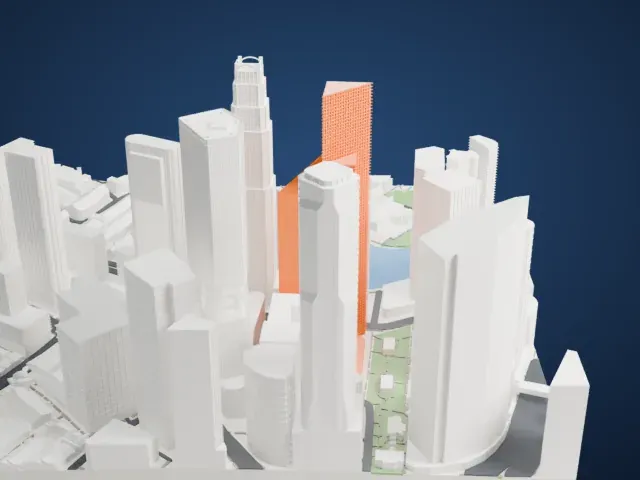 UOB Plaza One model, South view