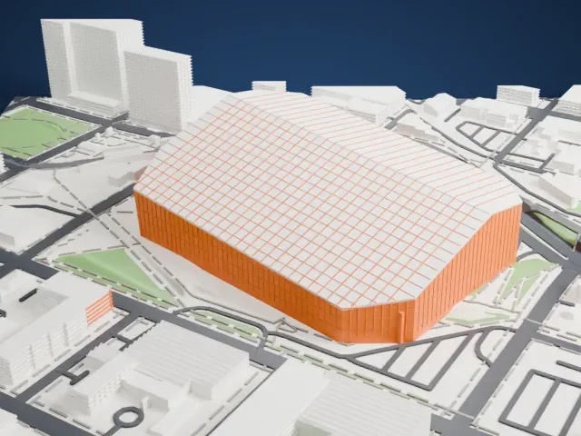 US Bank Stadium model, South view