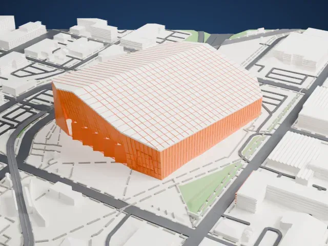 US Bank Stadium model, West view