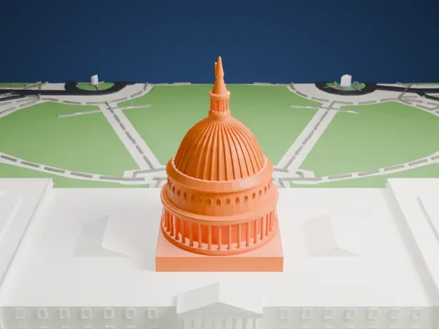 United States Capitol model, East view