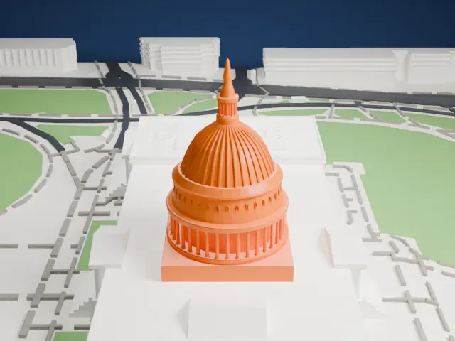 United States Capitol model, North view