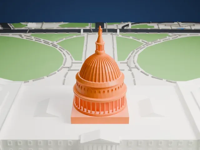 United States Capitol model, West view