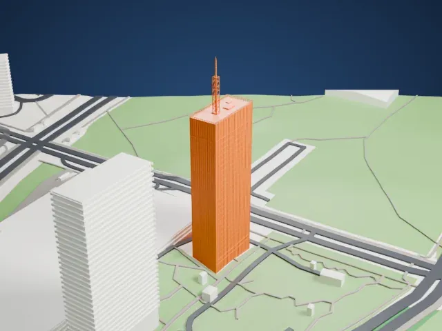 Ušće Towers model, East view