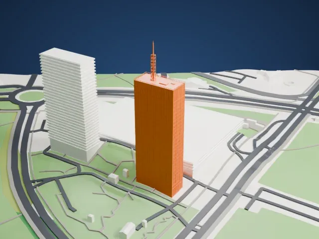 Ušće Towers model, North view