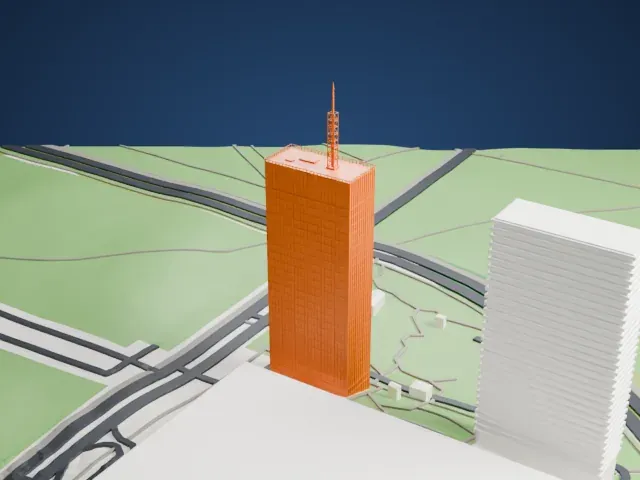 Ušće Towers model, South view