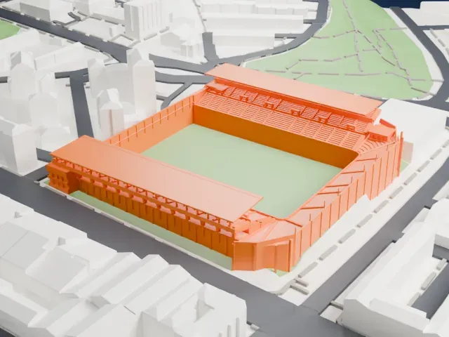 Vallecas Stadium model, North view