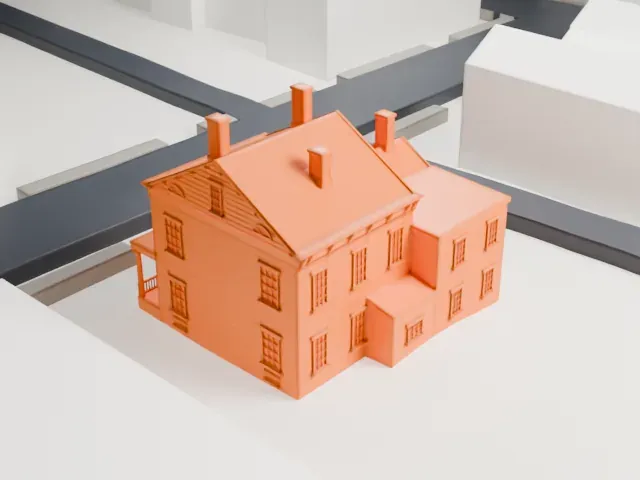 Van Wagenen House model, East view
