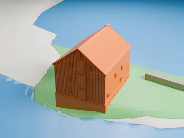 Van Wyck-Lefferts Tide Mill model, East view