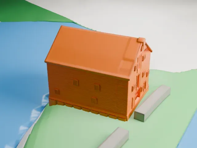 Van Wyck-Lefferts Tide Mill model, North view