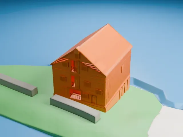 Van Wyck-Lefferts Tide Mill model, West view