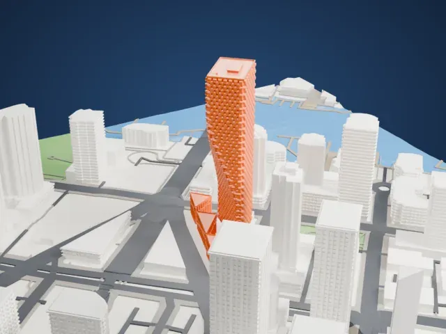 Vancouver House model, North view