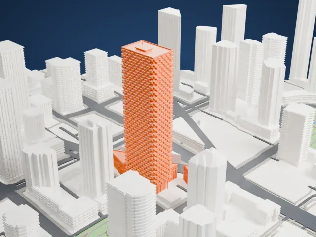 Vancouver House model, West view