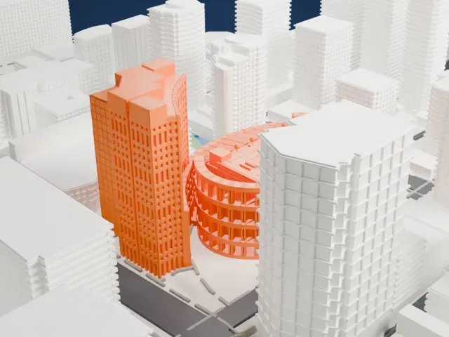 Vancouver Public Library Central Library model, North view