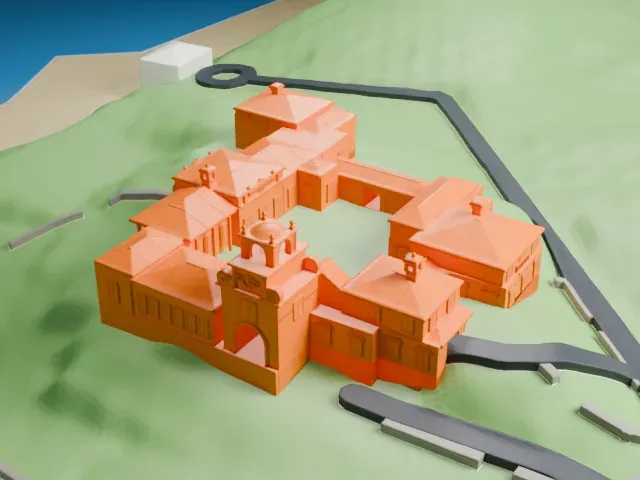 Vanderbilt Museum model, West view