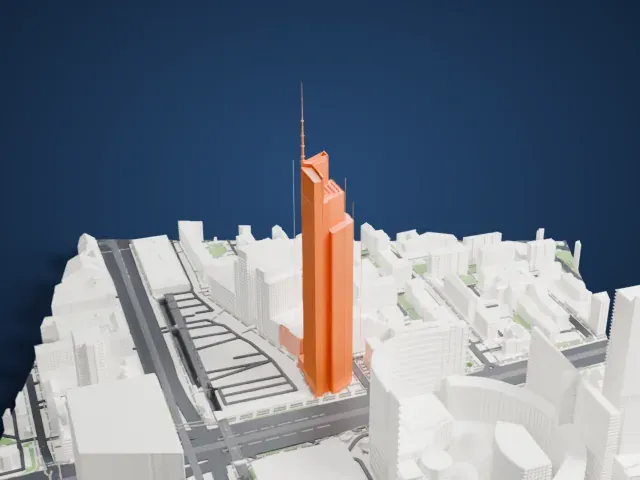Varso Tower model, East view