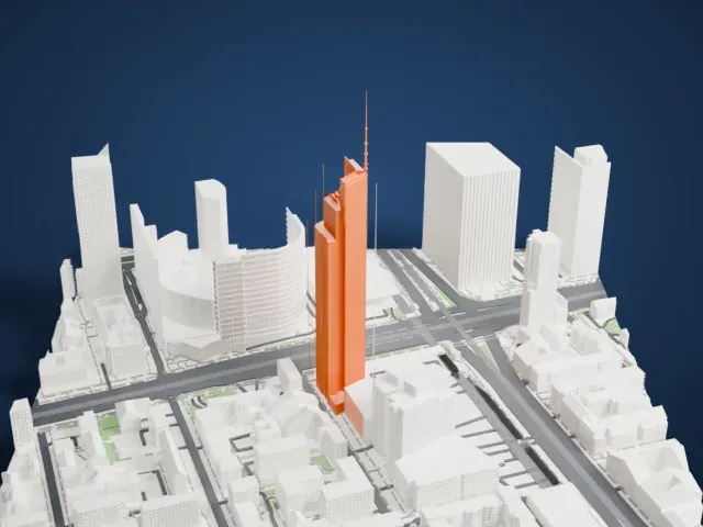 Varso Tower model, West view