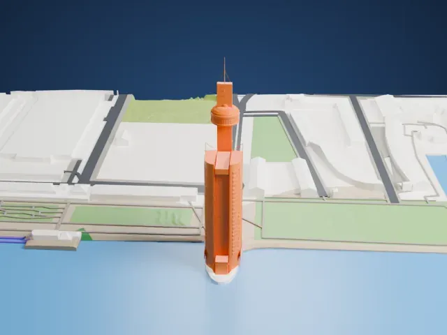 Vasco da Gama Tower model, East view