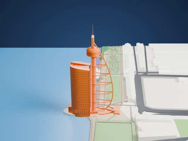 Vasco da Gama Tower model, North view