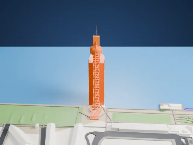 Vasco da Gama Tower model, West view