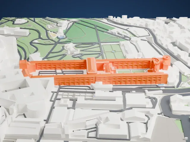 Vatican Library model, East view