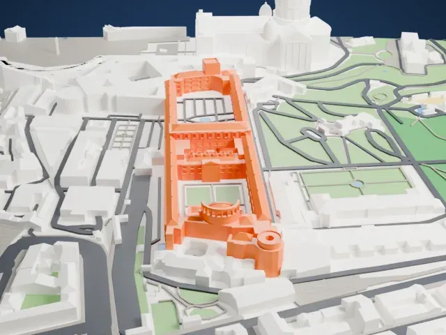 Vatican Library model, North view