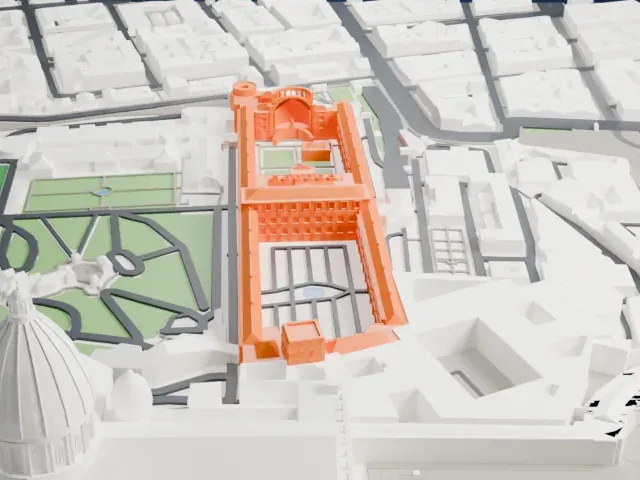 Vatican Library model, South view