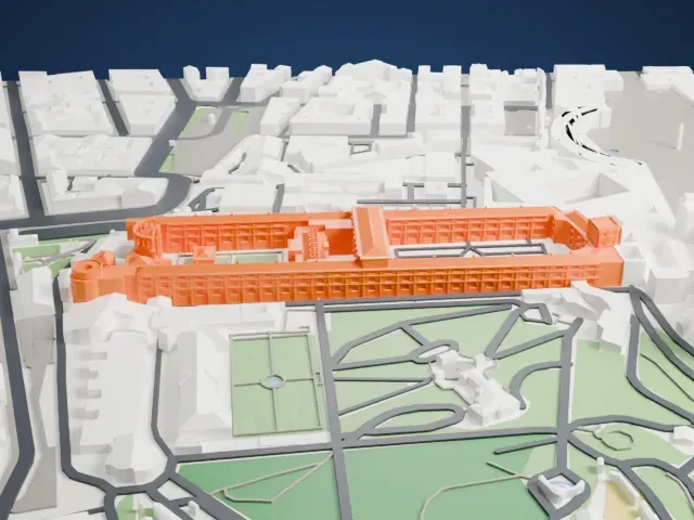 Vatican Library model, West view