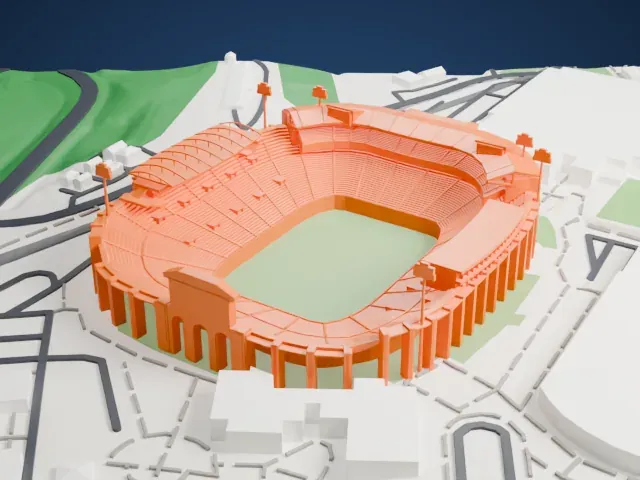Vaught–Hemingway Stadium model, North view