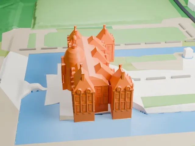 Vaux-le-Vicomte model, East view