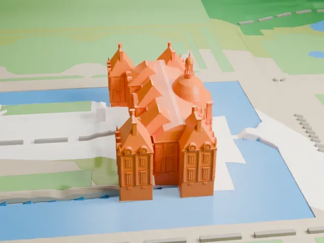 Vaux-le-Vicomte model, West view