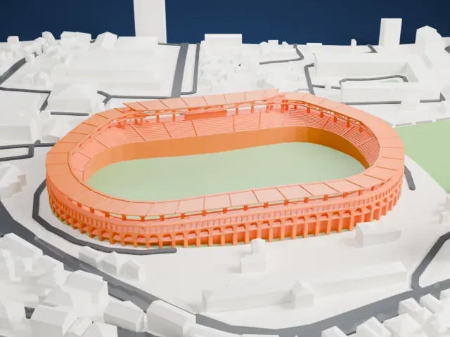 Vazgen Sargsyan Republican Stadium model, East view